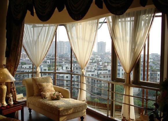 阳台窗帘安装有方法